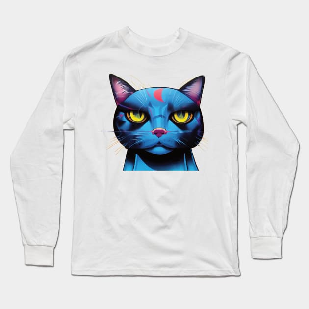 Blue cat Long Sleeve T-Shirt by DEGryps